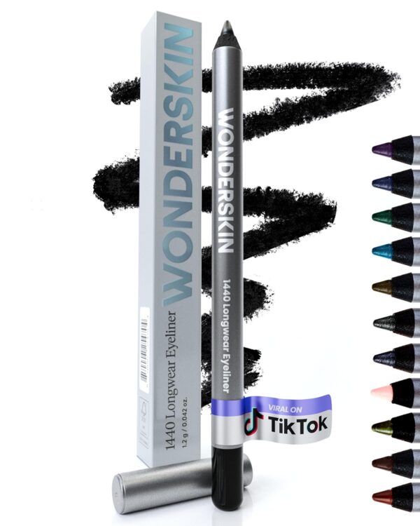 Wonderskin Eyeliner Pencil, 1440 Longwear Deep Black Eyeliner Pencil - Waterproof, Sharpenable & Smudge Proof