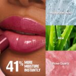 REVLON Super Lustrous Glass Shine Balm, Hydrating Tinted Lip Balm with Hyaluronic Acid, Aloe & Rose Quartz, 008 Rum Raisin, 0.11 oz - Image 5