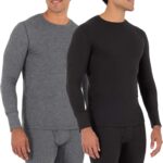 Fruit of The Loom Mens Recycled Waffle Thermal Underwear Crew Top (1 and 2 Packs)
