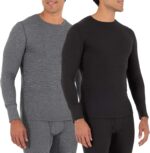 Fruit of The Loom Mens Recycled Waffle Thermal Underwear Crew Top (1 and 2 Packs)