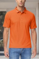 MAGCOMSEN Polo Shirts for Men with Pocket Short Sleeve Collared Golf Shirts Quick Dry Pique Performance Athletic Summer - Image 8