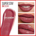 Maybelline Super Stay 24, 2-Step Liquid Lipstick Makeup, Long Lasting Highly Pigmented Color with Moisturizing Balm, Very Cranberry, Ruby Red, 1 Count - Image 3