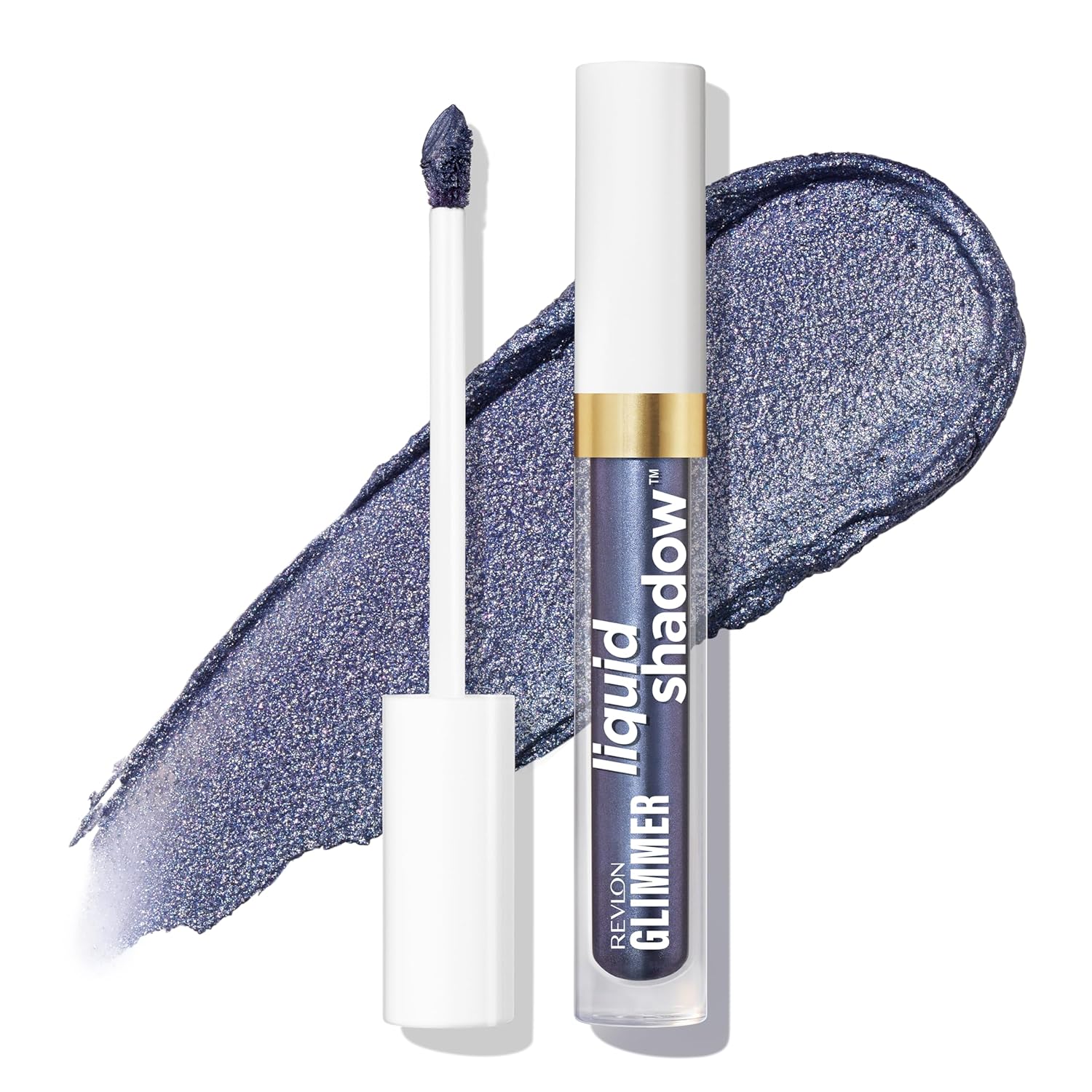 REVLON Glimmer Liquid Shadow, Smudge-Proof Shimmer Eyeshadow Makeup, Long Lasting, REVLON Glimmer Liquid Shadow, Smudge-Proof Shimmer Eyeshadow Makeup, Long Lasting, High Pigment, 207 Once in a Blue Moon