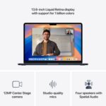 Apple 2025 MacBook Air 13-inch Laptop with M4 chip: Built for Apple Intelligence, 13.6" Liquid Retina Display, 16GB Unified Memory, 256GB SSD Storage, 12MP Center Stage Camera, Touch ID, Midnight - Image 4