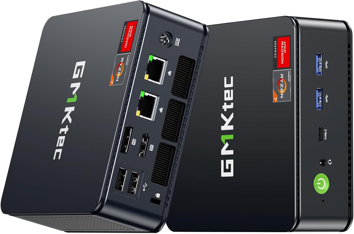 GMKtec M5 Ultra Gaming Mini PC Ryzen 7 7730U (Upgraded GMKtec M5 Ultra Gaming Mini PC Ryzen 7 7730U (Upgraded 7430U/ 5825U), 32GB RAM 512GB SSD Dual NIC LAN 2.5GbE Desktop Computers, Triple 4K Display, WiFi 6E, USB-C, BT 5.2, DP, HDMI 2.0