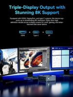 GMKtec M5 Ultra Gaming Mini PC Ryzen 7 7730U (Upgraded 7430U/ 5825U), 32GB RAM 512GB SSD Dual NIC LAN 2.5GbE Desktop Computers, Triple 4K Display, WiFi 6E, USB-C, BT 5.2, DP, HDMI 2.0 - Image 8