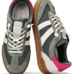 Project Cloud 100% Genuine Leather Casual Sneakers for Women - Memory Foam Insoles Lace-Up Womens Shoes & Lightweight Women's Fashion Sneakers - Slip On Shoes for Women Footwear (Verdy)