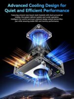 GMKtec M5 Ultra Gaming Mini PC Ryzen 7 7730U (Upgraded 7430U/ 5825U), 32GB RAM 512GB SSD Dual NIC LAN 2.5GbE Desktop Computers, Triple 4K Display, WiFi 6E, USB-C, BT 5.2, DP, HDMI 2.0 Blue - Image 4