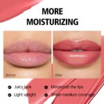 MAKI YIKA Moisture Mauve Red Lipstick for Women Hydrate Lip Gloss for Dry Cracked Lips Weightless Glossy Lip Color Juicy Finish,MA059 Mauve Pop - Image 5