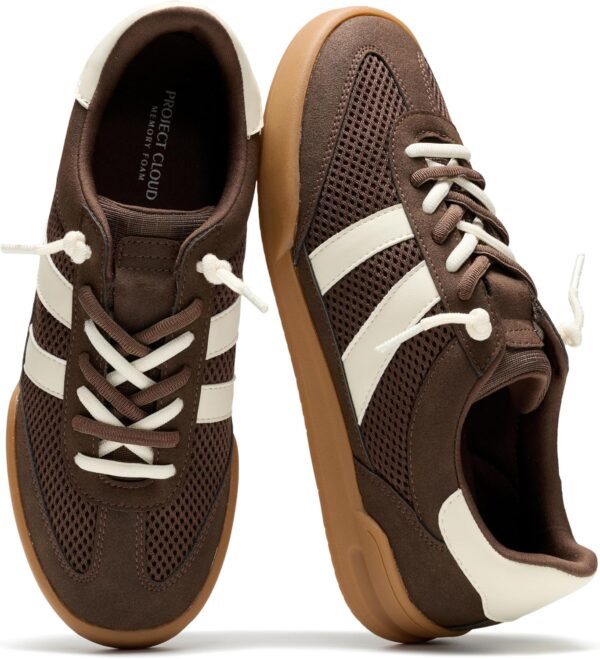 Project Cloud 100% Genuine Leather Casual Sneakers for Women - Memory Foam Insoles Lace-Up Womens Shoes & Lightweight Women's Fashion Sneakers - Slip On Shoes for Women Footwear (Verdy)