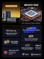 GMKtec Gaming Mini PC Ryzen 7640HS (Beats 6800H/6800U) 16GB DDR5 512GB NVMe SSD Dual NIC LAN 2.5GbE /WiFi 6E BT5.2 /USB4 Desktop Computers Office Home M6 Ultra - Image 2