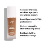 Suggest a better title and return a single title only without any other comments: No7 Restore & Renew Multi Action Serum Foundation - Cool Beige - Liquid Foundation Makeup with Vitamin C, Vitamin E & Collagen for Face - Beauty Skin Serum Formula with Medium Coverage (30ml) - Image 4