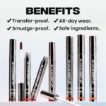 Sacheu Lip Liner STAY-N Peel Off Lip Stain — Long Lasting Waterproof Lip Tint with Hyaluronic Acid & Vitamin E — Transfer Proof Matte Finish, Vegan & Cruelty-Free (MUAH-VE) - Image 4