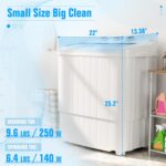 Superday Portable Washing Machine, 18lbs Mini Washing Machine and Spin Dryer Combo, Mini Twin Tub Laundry Machine for Camping, Apartments, Dorms, College Rooms, RV, Delicates, Grey - Image 7