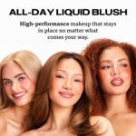 Suggest a better title and return a single title only without any other comments: Sacheu Cheek STAY-N Liquid Blush for Cheeks — High Pigment, Buildable, Lightweight Cream Blush for Dewy & Radiant Flushed Cheeks — Long-lasting & Cruelty Free, I'm Playful - Image 8