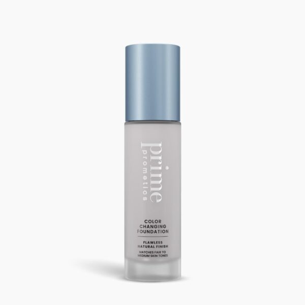 Suggest a better title and return a single title only without any other comments: Prime Prometics Color Changing Foundation for Mature Women – Instantly Adapts to Your Skin Tone – Buildable Light-to-Medium Coverage – 12-Hour Wear – Natural Dewy Finish – Hypoallergenic
