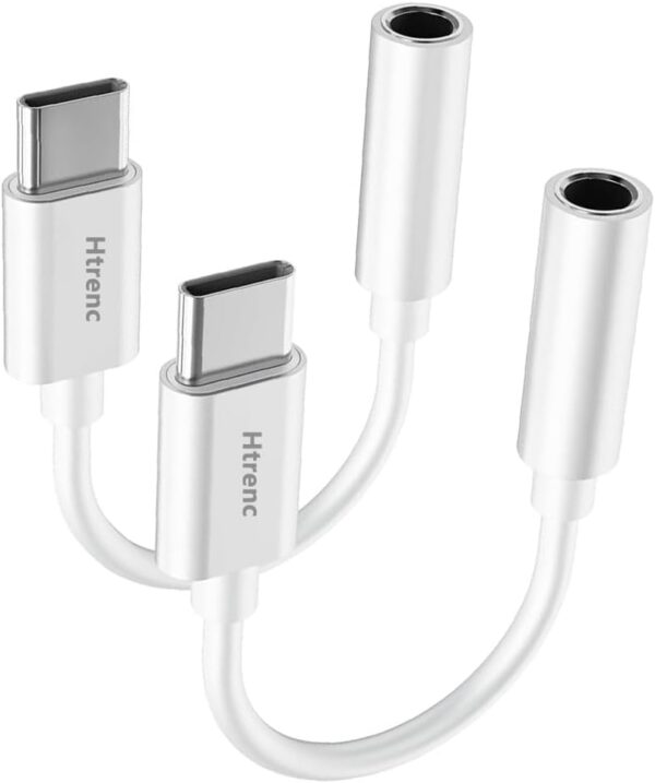 USB C to 3.5mm Headphone Jack Adapter for iPhone17/ iPhone 16/16 Pro/15/15 Pro/Pro Max/Plus, Type C Aux Audio Dongle Cable Cord Compatible with iPad, Samsung Galaxy S23/S23/S22/S21, MacBook（2 Pack）