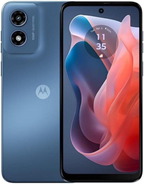 Motorola Moto G Play | 2024 | AT&T Unlocked 4G LTE | 4/64GB | 50 MP Camera | Sapphire Blue (Renewed)