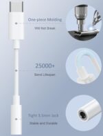 USB-C to 3.5mm Audio Headphone Adapter - HiFi 2 Pack Compatible with Apple iPhone 17 16 15 Samsung Galaxy S25 S24 S23 S22 S21 Plus Pro Max Ultra Pixel iPad - Type C to Aux Cord Jack Dongle Adapter - Image 5