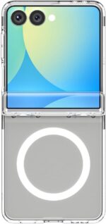 Spigen for Galaxy Z Flip 7 Case, Ultra Hybrid Pro MagFit [Hinge Protection] [Qi2.1 Certified/Magnet for Galaxy] - Clear White - Image 4