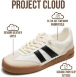 Project Cloud 100% Genuine Leather Casual Sneakers for Women - Memory Foam Insoles - Womens Shoes & Lightweight Women's Fashion Sneakers - Slip On Shoes for Women Footwear (Verdy) - Image 2