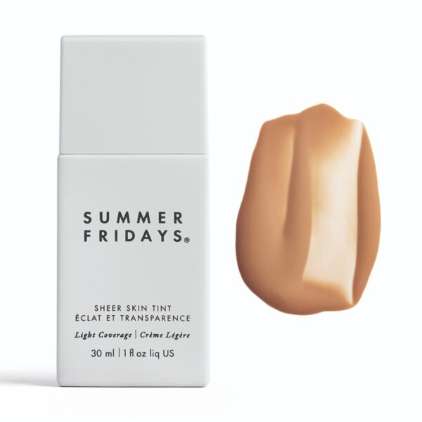 Suggest a better title and return a single title only without any other comments: Summer Fridays Sheer Skin Tint - Skin Tint with Hyaluronic Acid - Helps Diminish Uneven Skin Tone - Sheer to Light Coverage - Shade 5 - Medium with Warm Neutral Undertones (1 Fl Oz)