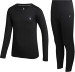 Spyder Kids Thermal Underwear Set - 2 Piece Moisture Wicking Insulated Girls Boys Thermal Set Base Layer Long Johns for Kids