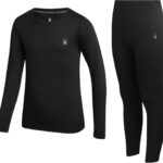 Spyder Kids Thermal Underwear Set - 2 Piece Moisture Wicking Insulated Girls Boys Thermal Set Base Layer Long Johns for Kids