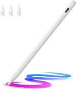 Stylus Pen for iPad(2018-2025)-13 Mins Fast Charge with Tilt Sensitivity & Palm Rejection for iPad 11/10/9/8/7/6th Gen, Air 7/6/5/4/3/M3/M2, Pro 13"/12.9"/11"/M4, Mini 7/6/5th, White
