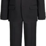 Calvin Klein Boys' 2-piece Formal Suit Set, Single Breasted Jacket & Straight Leg Dress Pants