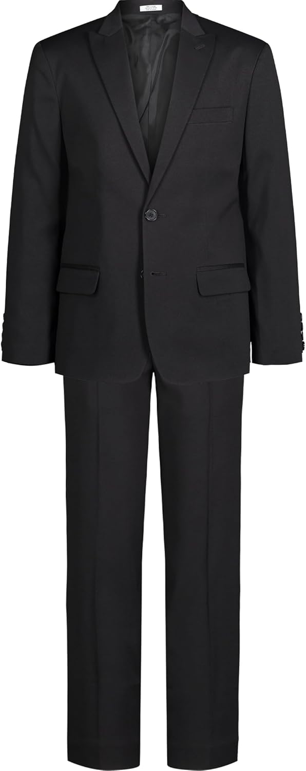 Calvin Klein Boys' 2-piece Formal Suit Set, Single Breasted Jacket & Straight Leg Dress Pants