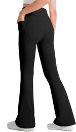 Suggest a better title and return a single title only without any other comments: JOCMIC Girls Flare Leggings Kids Bell Bottom High Waisted Yoga Dance Flared Bootcut Pants - Image 4