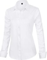 J.VER Womens Dress Shirts Long Sleeve Button Down Shirt Wrinkle-Free Business Casual Blouse Office Work Tops - Image 3