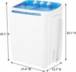 Portable Washing Machine,18 lbs Capacity,Washer and Dryer Combo Machine for Homes & Apartments,Twin Tub Laundry Washer with Spin Cycle - Image 3