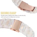 V-MORO Resin Band Compatible with Apple Watch Series 7/8/9/10/11 41/40/38/42mm, Women Fashion Strap for iWatch Series 6/5/4/3/2/1/SE, Lightweight Bracelet Wristband Replacement, Ivory White-Rose Gold - Image 7