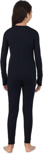 Suggest a better title and return a single title only without any other comments: Cuddl Duds Girls Heavyweight Cold Weather Fleece Lined Thermal Set – Long Sleeve Shirt & Leggings – Long Johns for Kids - Image 2