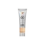 Suggest a better title and return a single title only without any other comments: IT Cosmetics CC+ Cream - Natural Full Coverage Foundation With SPF 50+, Color Corrector & Anti-Aging Hydrating Serum, Hyaluronic Acid + Peptides, Lightweight Up To 24H Wear, All Skin Types