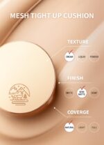 Suggest a better title and return a single title only without any other comments: BEAUDIANI Natural Coverage – Mesh Tight Up Cushion – Korean Cushion Foundation, Semi-Matte Radiance, Long-lasting, Travel-Friendly Design (01 Light Beige) - Image 7