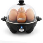 Dash Rapid Egg Cooker - Boiler, Poacher & Steamer - Includes Measuring & Recipe Guide - Dishwasher Safe - BPA Free - Holds 7 Eggs, Black