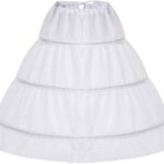 Suggest a better title and return a single title only without any other comments: Girls Petticoat Underskirt with 3 Hoops Full Slip Crinoline Skirt