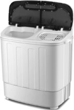 SUPER DEAL Compact Mini Twin Tub Washing Machine 13lbs Capacity Portable Washer Wash and Spin Cycle Combo, Built-in Gravity Drain for Camping, Apartments, Dorms, College, RV’s and Small Spaces - Image 7