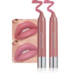 2Pcs Mauve & Pink Hydrating Cream Lipsticks Lip Crayon for Women, Moisturing Lipstick Longwear Lip Liner Crayon Set for Ombre Shades, Matte Creamy Lips Stick Natural Nourishing Lips Balm Set, B