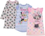 Suggest a better title and return a single title only without any other comments: Disney girls 3-pack Nightgowns, Soft & Cute Pajamas for Kids
