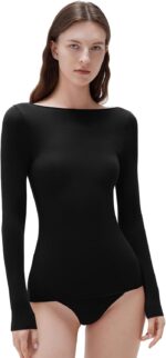 SUUKSESS Cloud Cashmere Women Boat Neck Fitted Long Sleeve Shirt Basic Knit Tops - Image 7