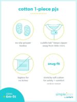 Suggest a better title and return a single title only without any other comments: Simple Joys by Carter's Girls 3-pack Snug Fit Footed Cotton Pajamas - Image 4