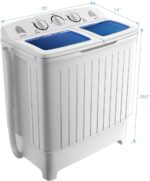 Giantex Portable Washing Machine, 20lbs Capacity, Twin Tub 2lbs Washer & 8lbs Spinner Combo, Compact for Apartment RV Dorms, Blue & White, GT24267-PE - Image 9