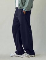 HeSaYep Men's Fleece Baggy Sweatpants Wide Leg Barrel Sweat Pants Lounge Athletic Gym Pants with Pockets - Image 4