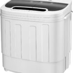 SUPER DEAL Compact Mini Twin Tub Washing Machine 13lbs Capacity Portable Washer Wash and Spin Cycle Combo, Built-in Gravity Drain for Camping, Apartments, Dorms, College, RV’s and Small Spaces