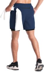 Aolesy Men's 2 in 1 Running Shorts 5" Workout Gym Athletic Shorts for Men Quick Dry Lightweight Training Shorts with Pockets - Image 2