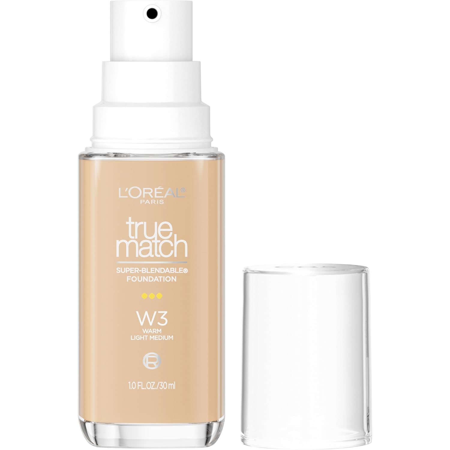 Suggest a better title and return a single title only Suggest a better title and return a single title only without any other comments: L'Oreal Paris True Match Super-Blendable Foundation, Medium Coverage Liquid Foundation Makeup, W3, Light Medium, 1 Fl Oz
